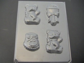 4170 Baby Bootie Rattle Bear Chocolate Candy Mold
